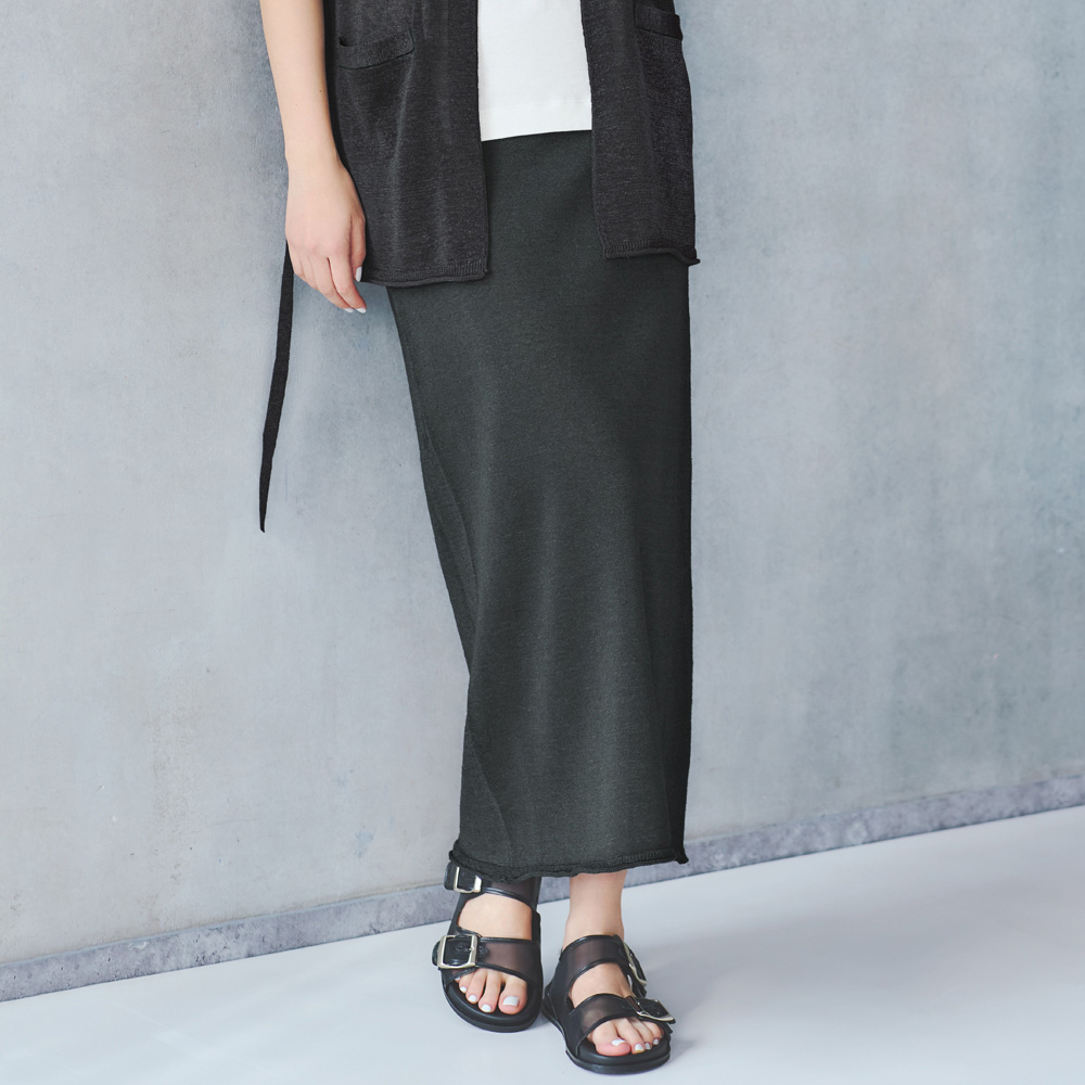 洗えるリネン混 ニット タイトスカート タイトスカート スカート PC7242