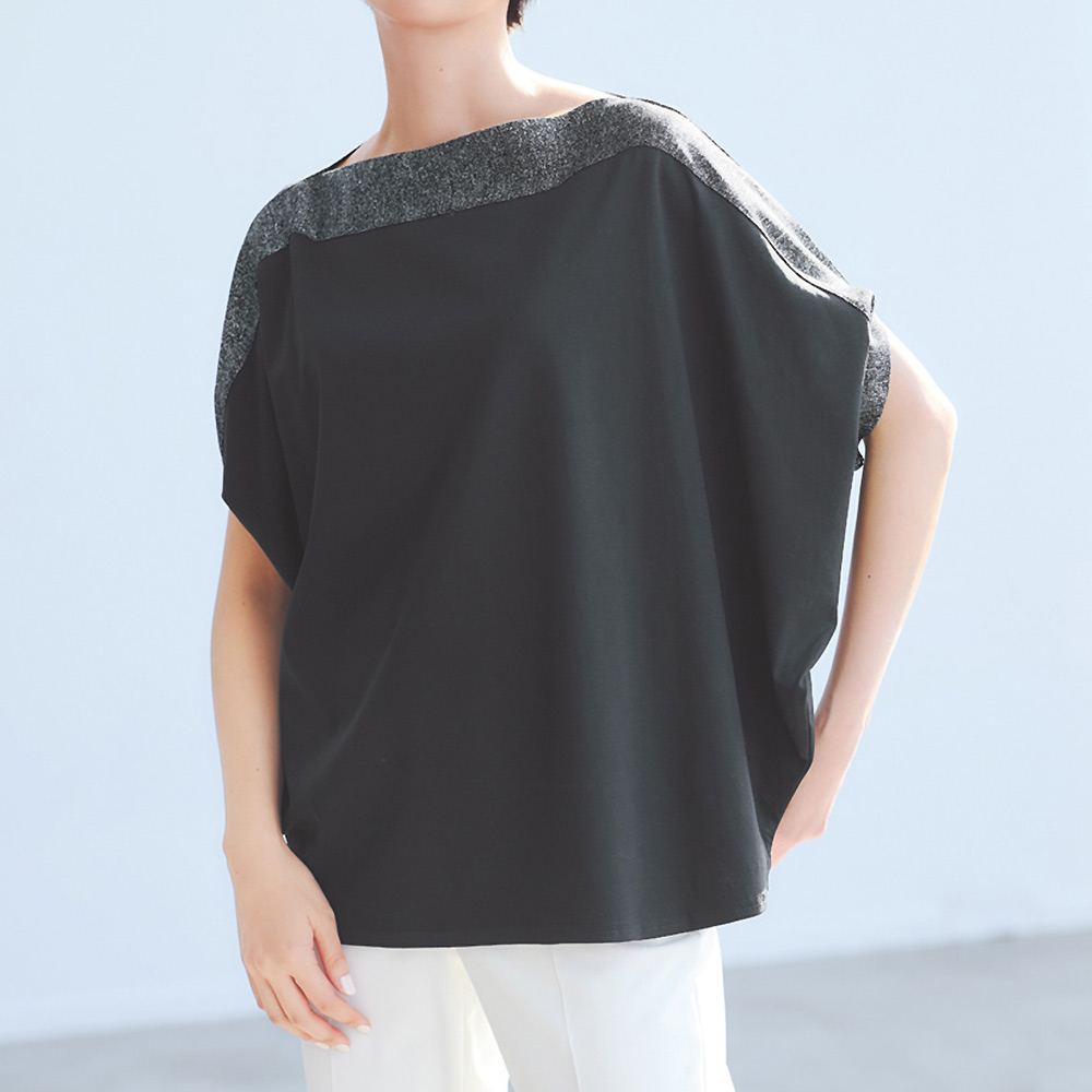 接触冷感 ニットテープ使い シルケットスムース Tシャツ シャツ ブラウス ファッション PC7268
