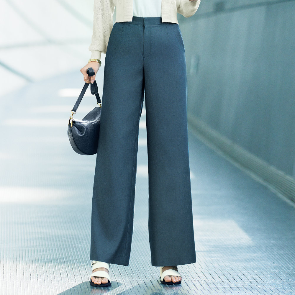 ≪股下丈68cm≫デニム調セミワイドパンツ ワイドパンツ パンツ PC8060