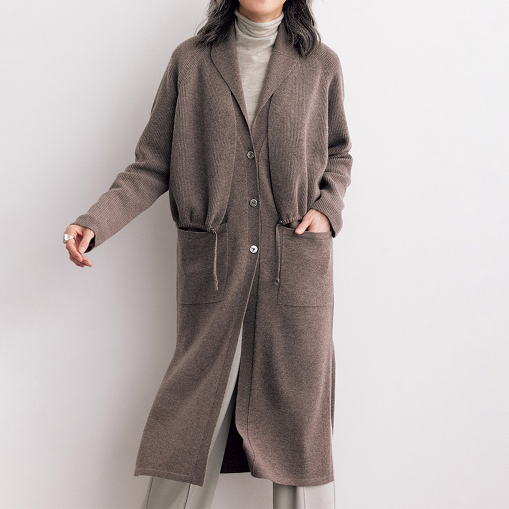 ウールカシミヤ ショールカラー ニットジレ ベスト ジレ ジャケット PC9164