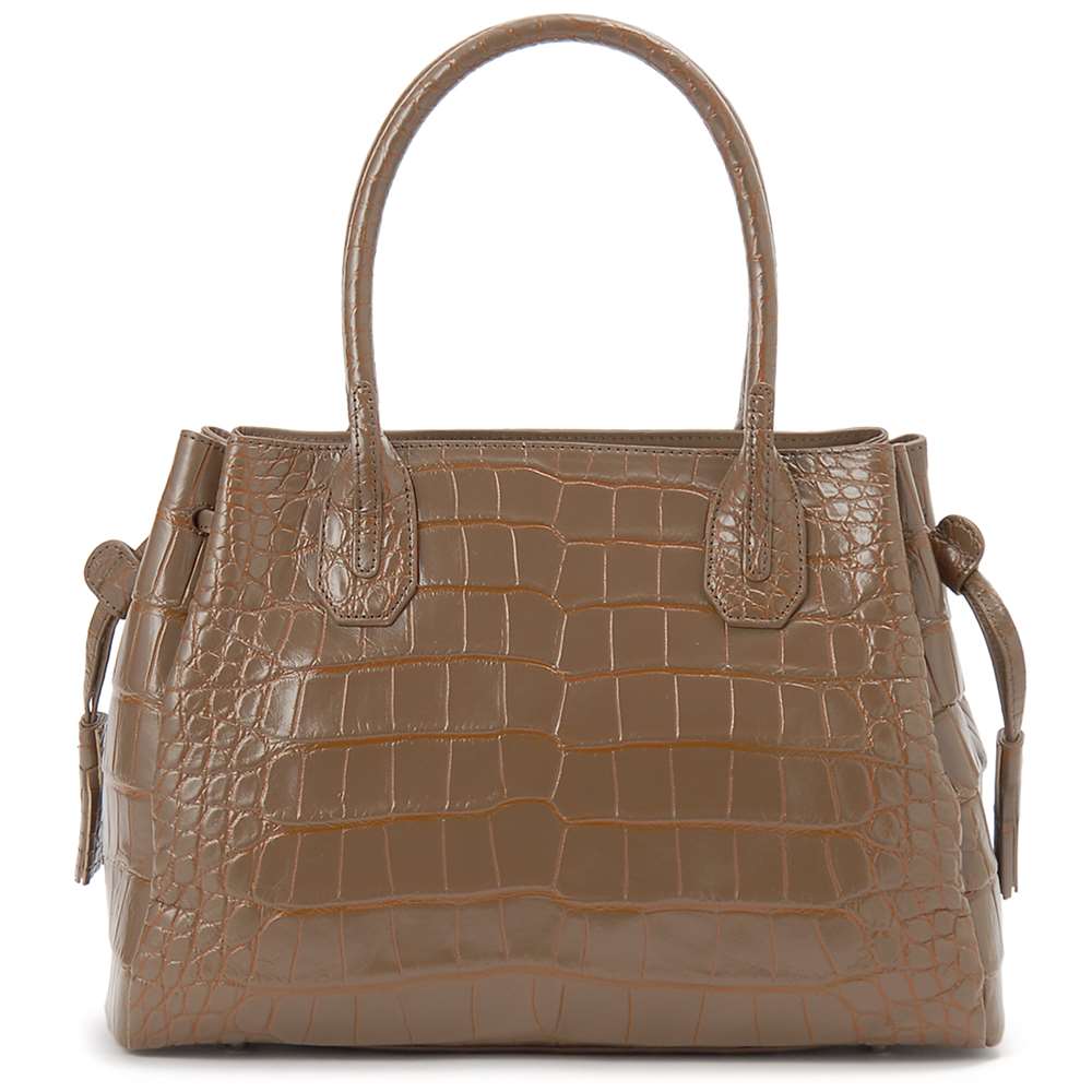 新品 crocodile クロコダイル ハンドバッグ ベージュ ダーマ ディノス DAMA collection 50th Anniversary クロコダイルハンドバッグ