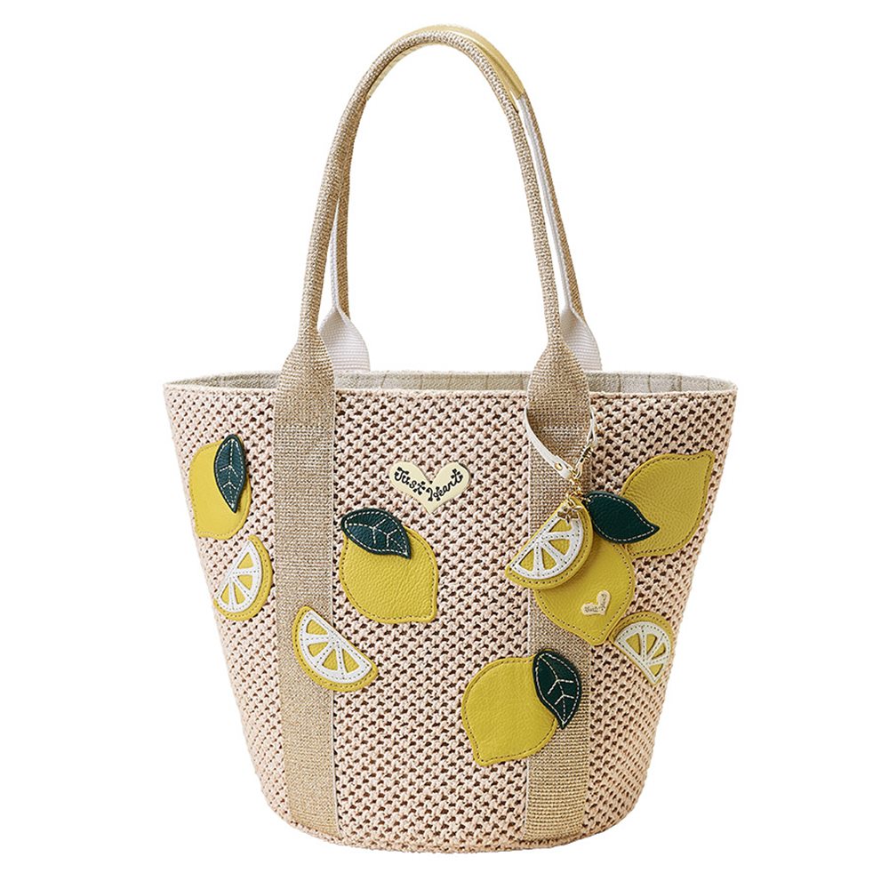 Think Bee! カゴ トートバッグ レモン チャーム付き R68490c1.jpg