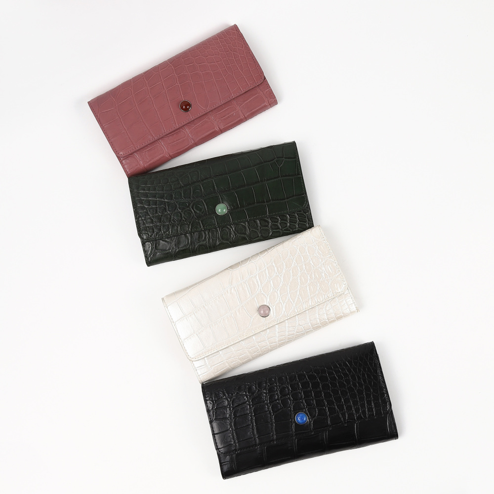 マットクロコダイル パワーストーン付き 薄マチ 長財布 MKW-132 通販