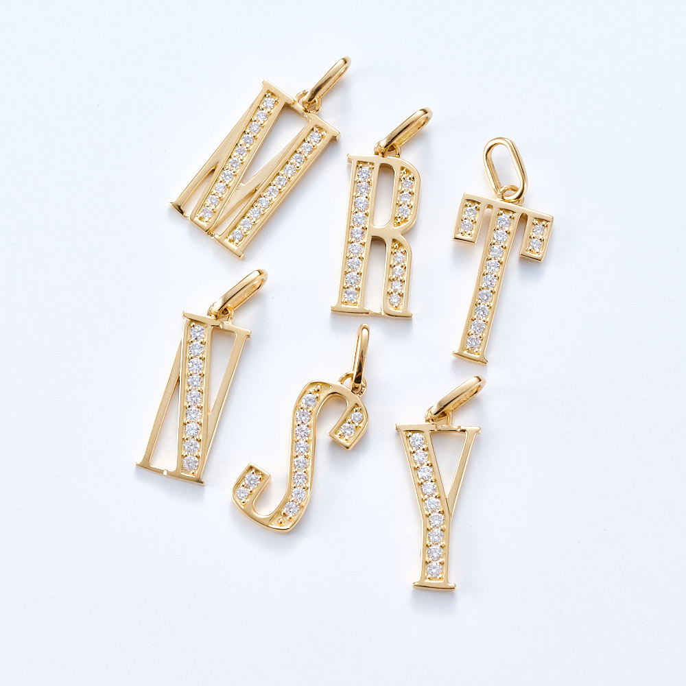 K18 ダイヤモンドブレスレット【イニシャル指定可】新品 滑り落ち 送料無料 