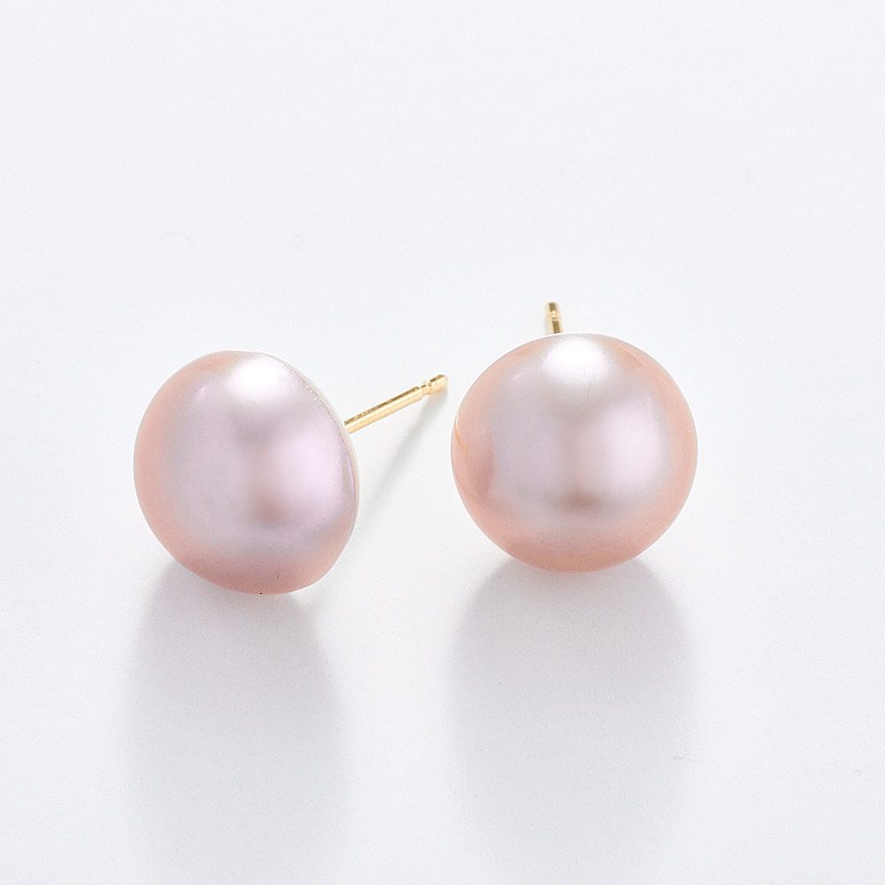 K18 淡水真珠 ループピアス 品番p22-50