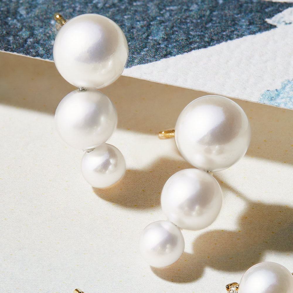 K10 4～6.5mm アコヤベビーパール ラインピアス 通販 - ディノス