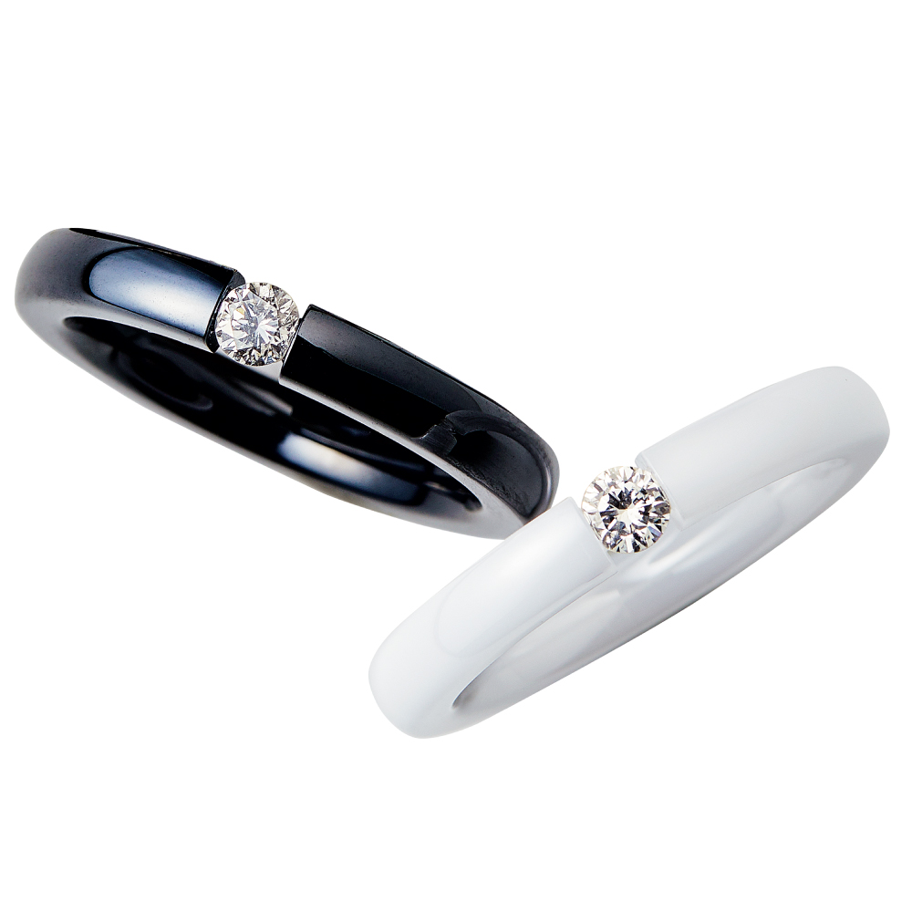 セラミック 0.1ct一粒ダイヤ リング 通販 - ディノス