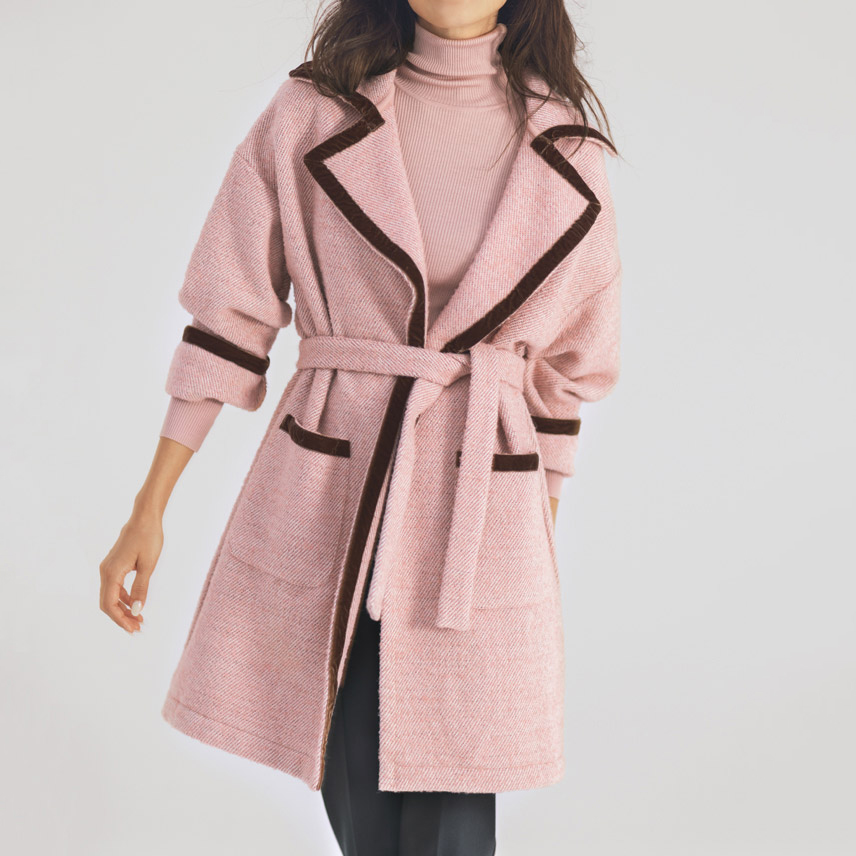 ピンクローズ 新品タグ付き イタリア製 圧縮ウールコート レアです ピンクローズ 新品タグ付き イタリア製 圧縮ウールコート レア