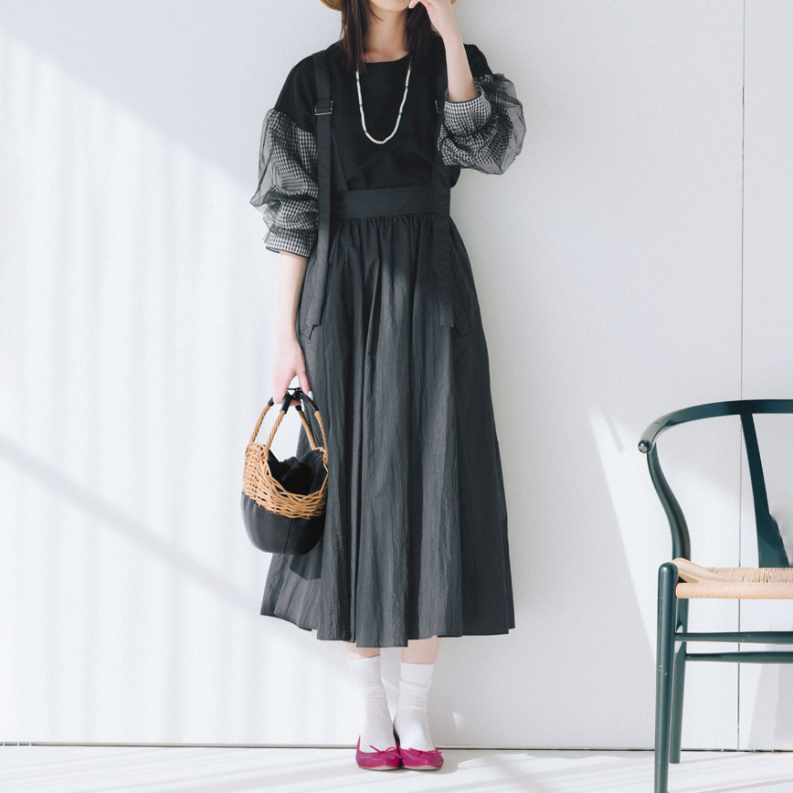 はっ水加工 サスペンダー付き フレアスカート 通販 - ディノス
