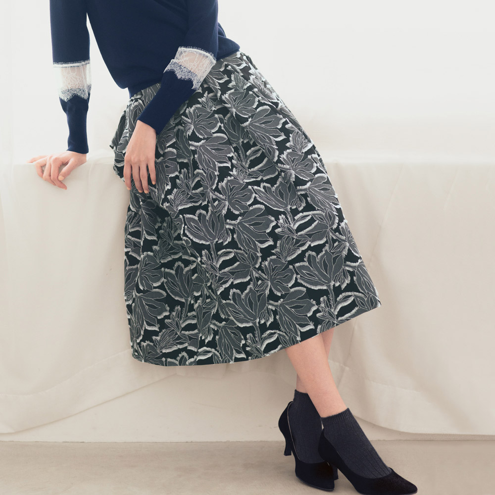 播州 カットジャカード タックスカート 通販 - ディノス