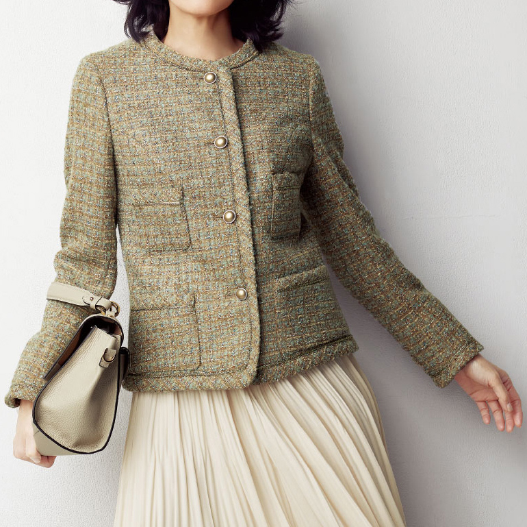 ムーン社 ラメツイード ノーカラー ジャケット 通販 - ディノス