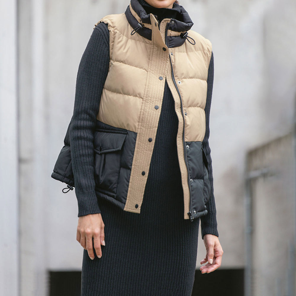 ポケッタブル バイカラー ダウンベスト 通販 - ディノス