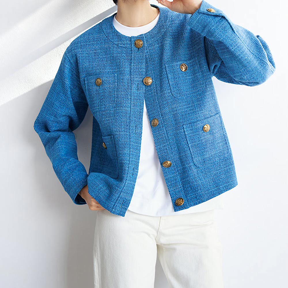 イタリア素材 デニム風ツイード ジャケット 通販 - ディノス