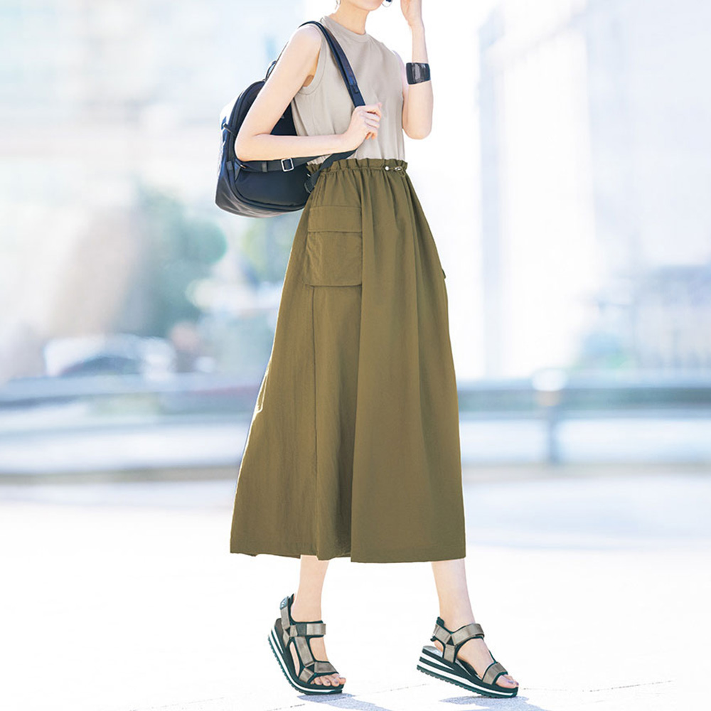 異素材ドッキング カーゴデザイン ワンピース ワンピース ファッション PC5136