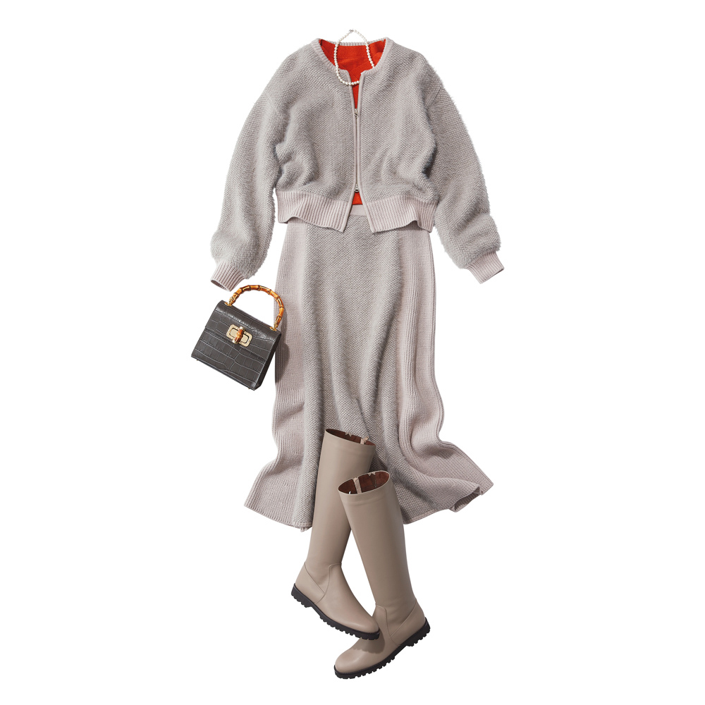 フェザーヤーン ニット フレアスカート スカート ファッション PC5422