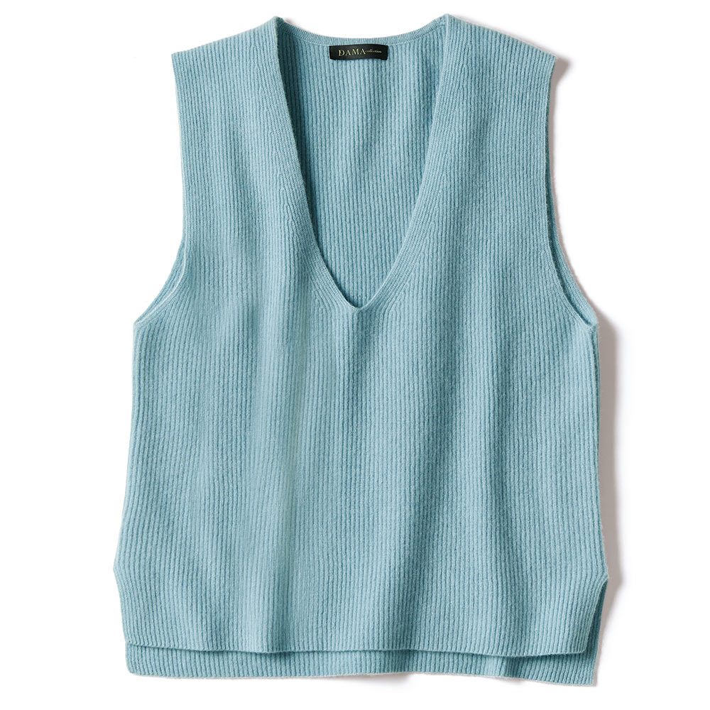 カシミヤ両畦 ニットベスト ニット セーター ファッション PC5558