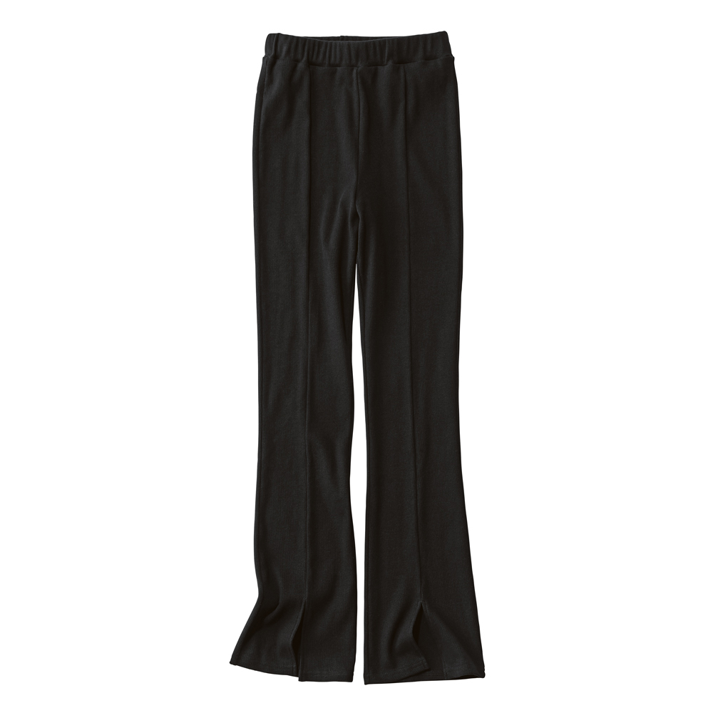 コットンストレッチ フロントスリットフレアレギンス パンツ ファッション PC5878