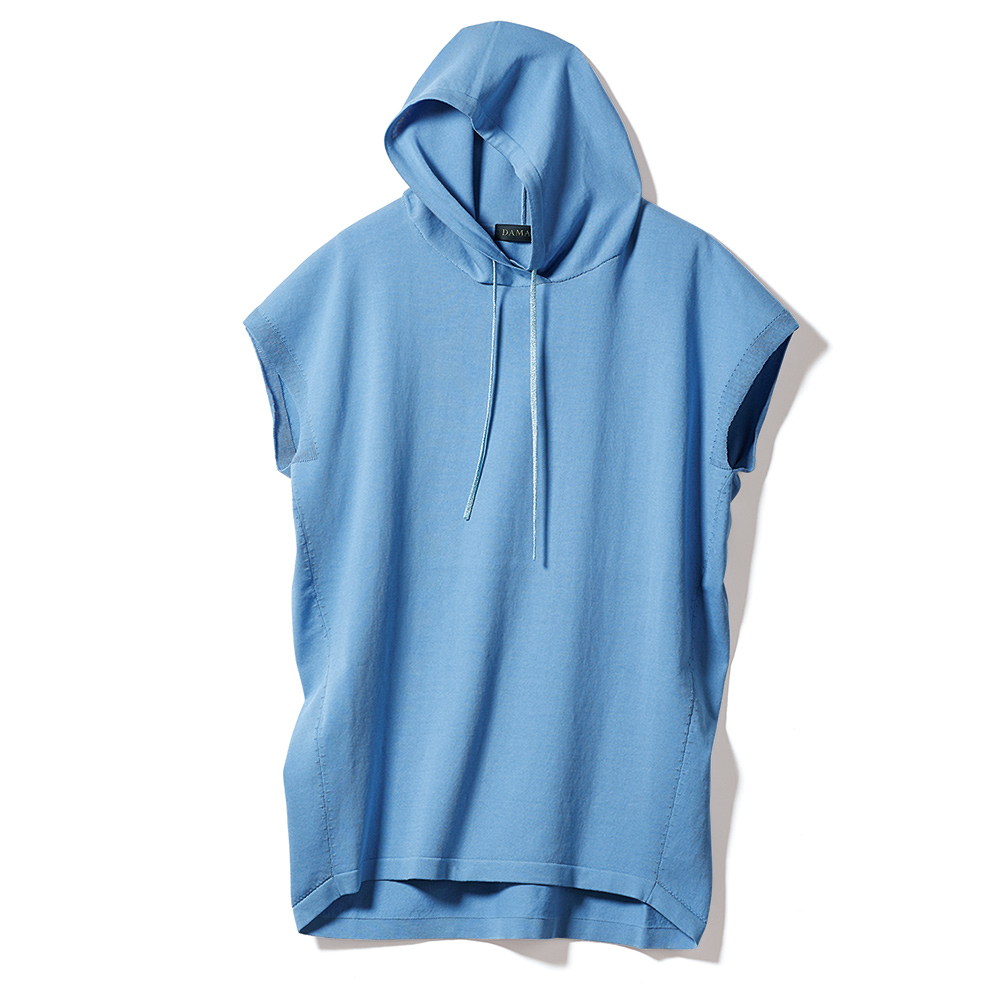 イタリア糸強撚コットン フーデッドプルオーバー Tシャツ カットソー ファッション PC7533