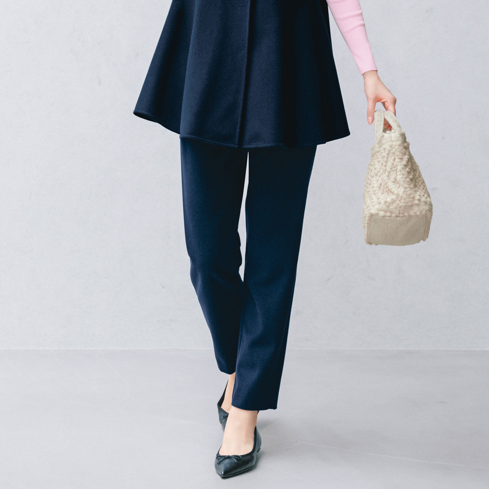 ウール混モッサ素材 テーパードパンツ パンツ ファッション PC5420