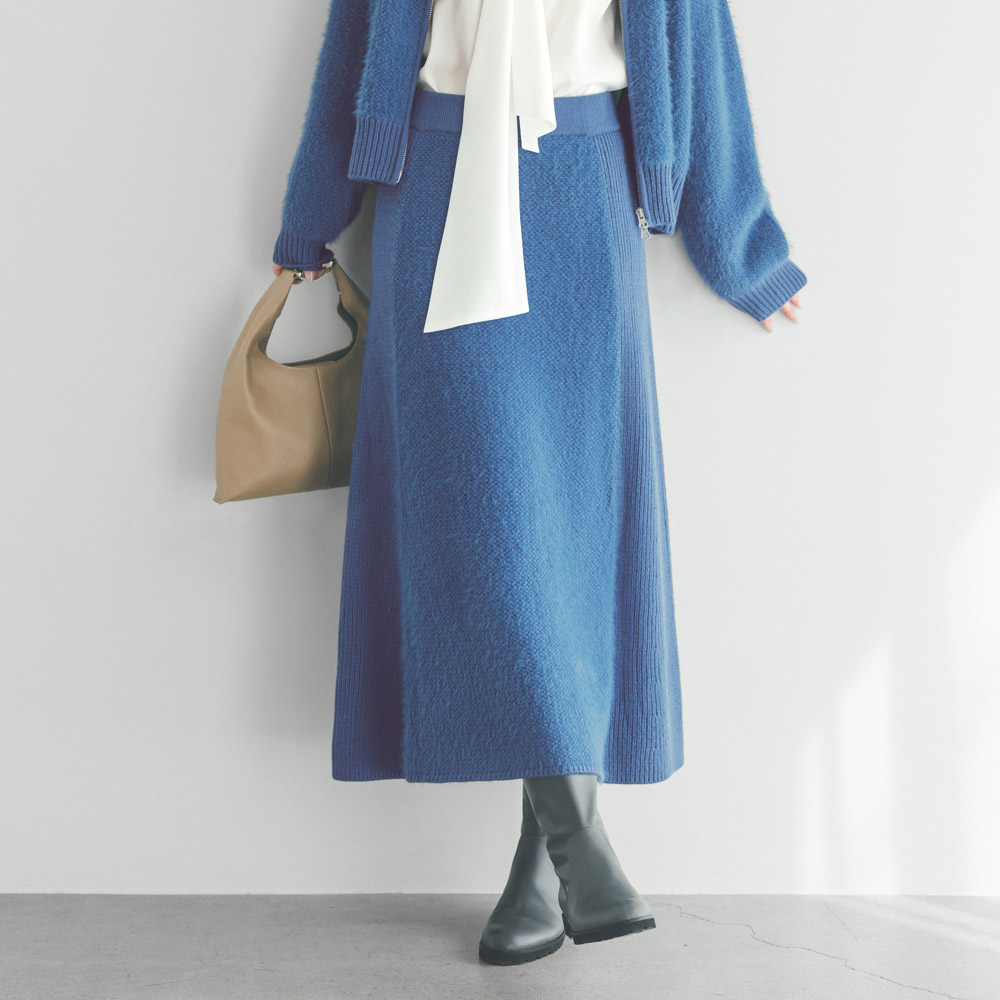 フェザーヤーン ニット フレアスカート スカート ファッション PC5422