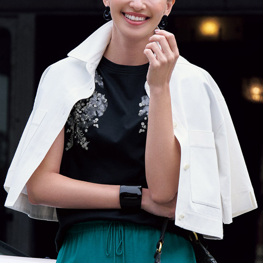 コットンリネンデニム ショートジャケット ジャケット ファッション PC5509