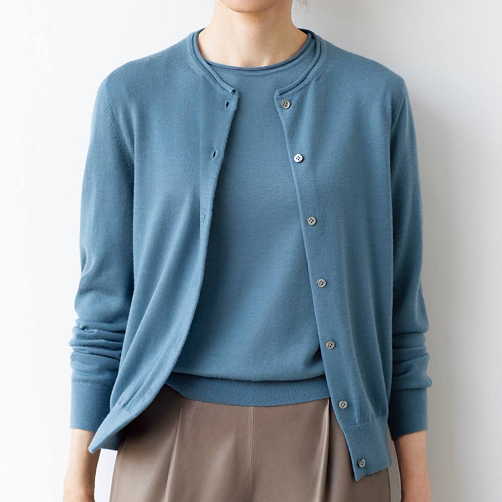 アラシャンカシミヤ クルーネック カーディガン ニット セーター ファッション PC5645