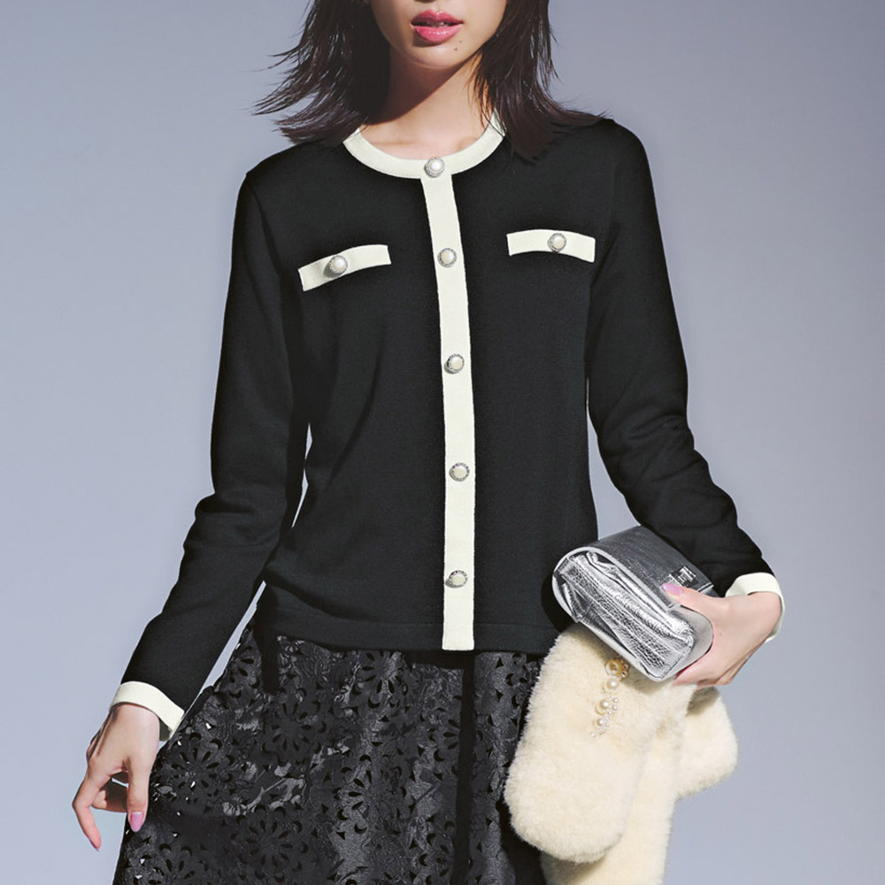 バイカラーデザイン ニットプルオーバー 通販 - ディノス