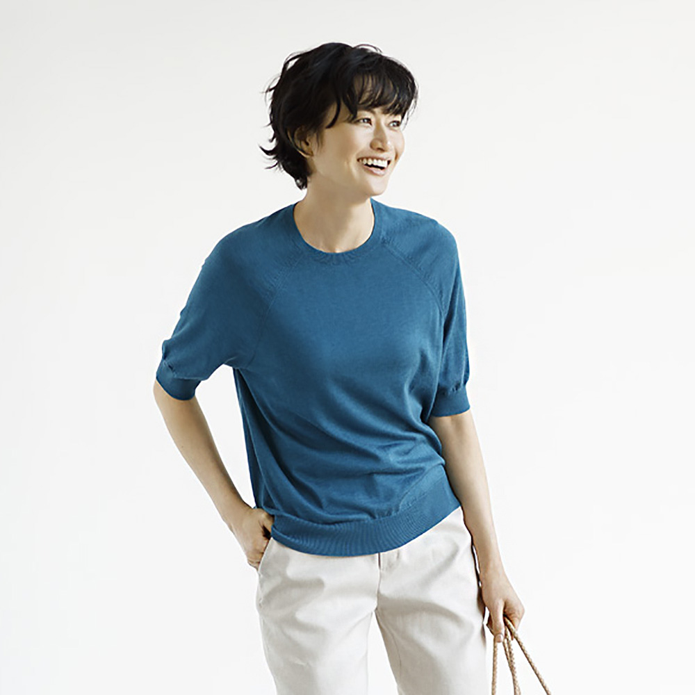 【美品】HERMES 7分袖 プルオーバー ニット ブラック シルク コットン 美品】HERMES 7分袖 プルオーバー ニット ブラック シルク