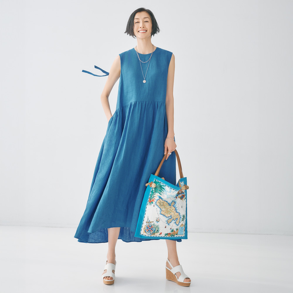 (新品)バーバリーブルーレーベル　リネンコットン　ワンピース　リボン　M R32103c1.jpg