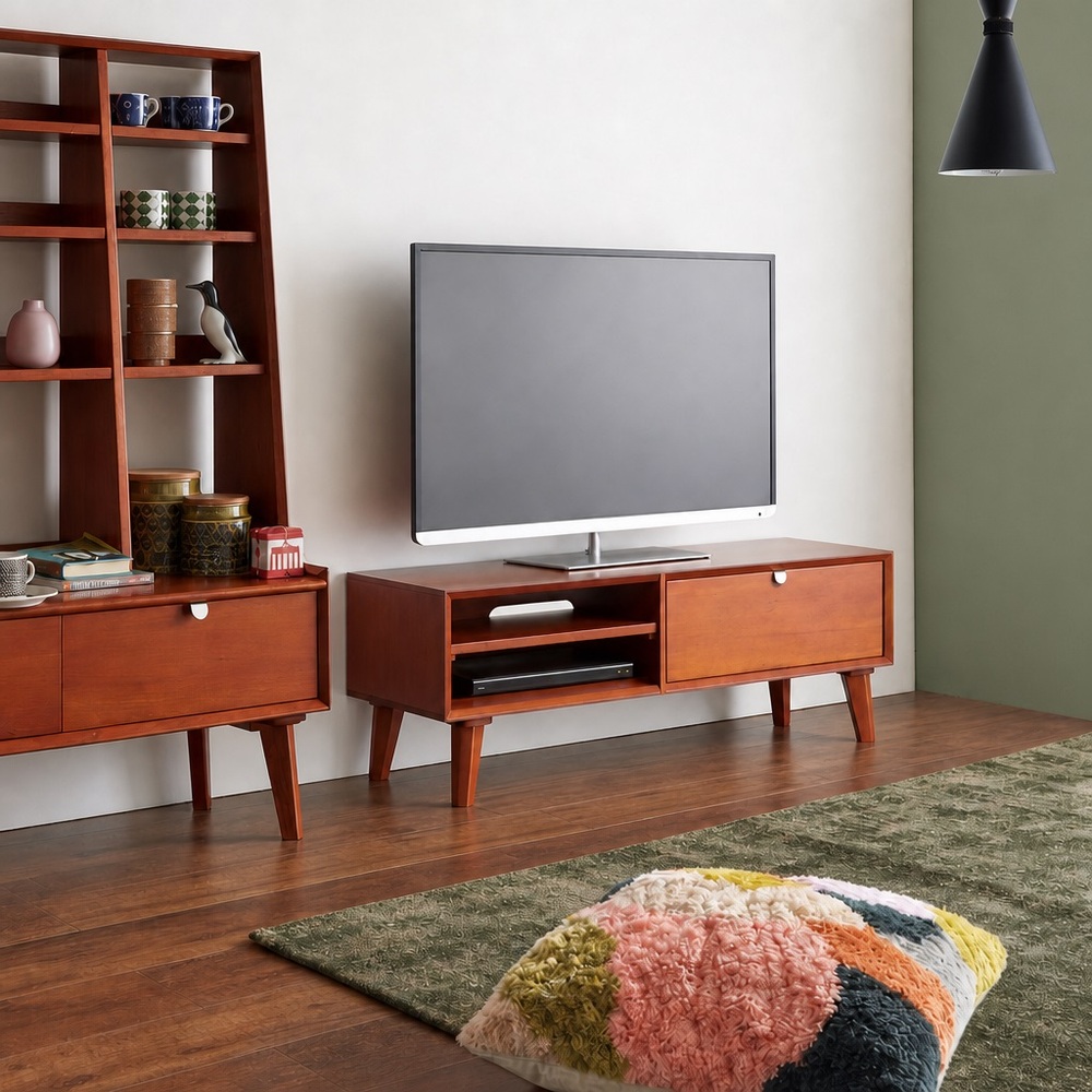 レンタル商品】北欧ヴィンテージ風Vカットデザイン テレビボード
