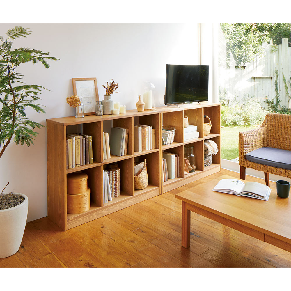 レンタル商品】天然木の素材を生かした間仕切りオープンシェルフ 幅