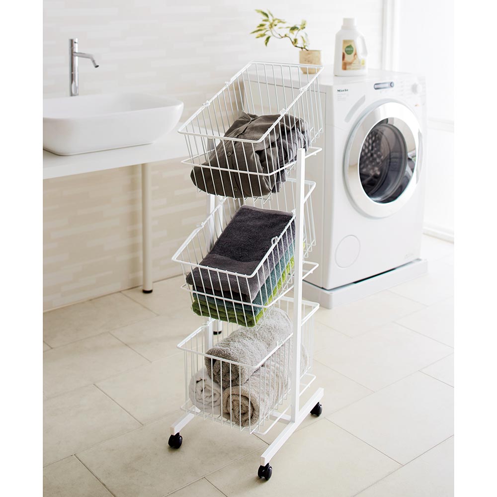 レンタル商品】Nifa/ニファ お風呂サイドワゴン 3段 カゴ3個付き 通販