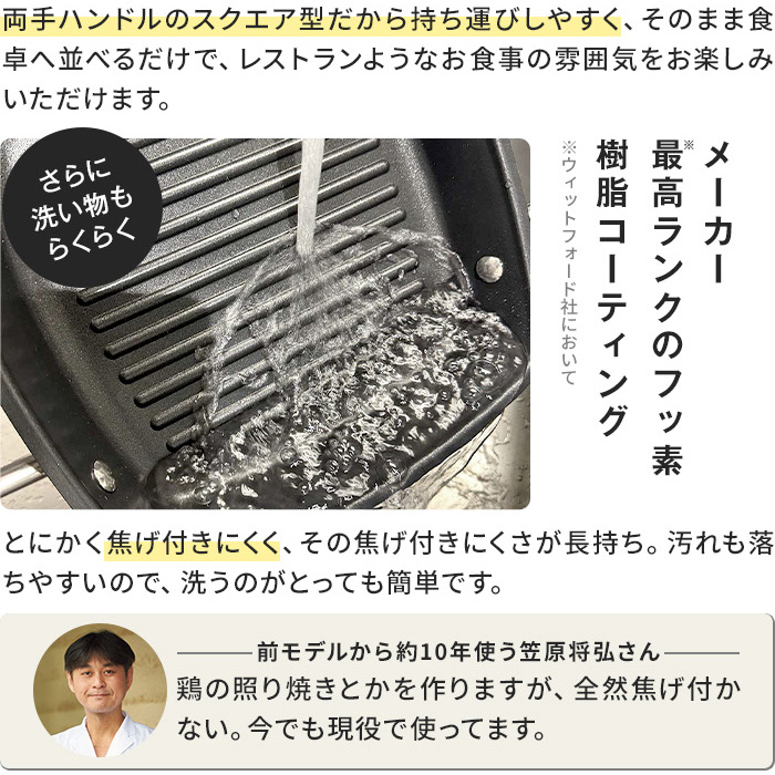 【6/13限定お値下げ】MEYER スクエアグリルパン 笠原将弘シェフレシピ付き MEYER/マイヤー スクエアグリルパン 通販 - ディノス