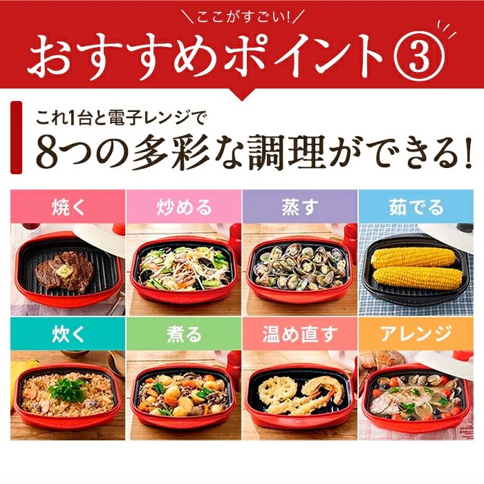 レンジメートプログランデ(赤) スクエア型 レンジメートPRO グランデ お得な2個セット ディノスANAmall店