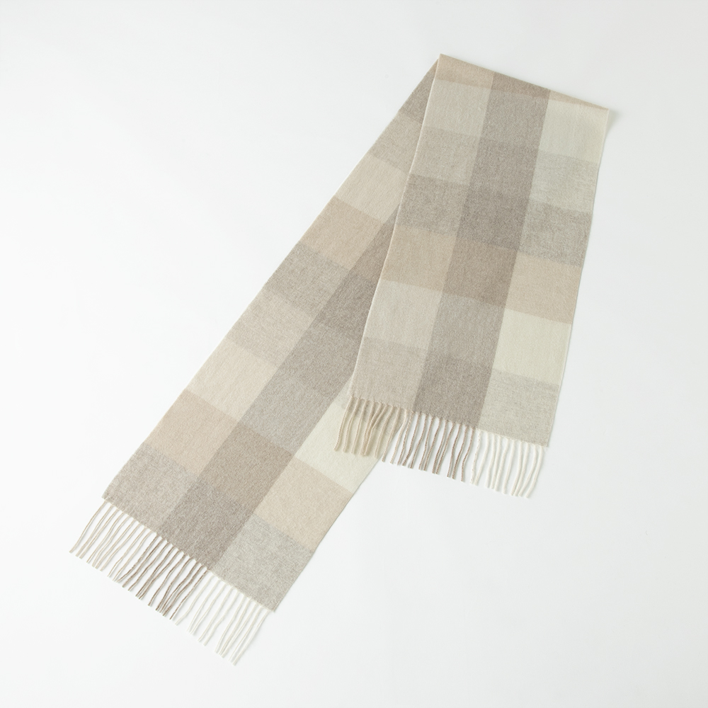 カシミヤ100％ ブロックチェックマフラー レディース 女性 高級 上質 おしゃれ 冬 防寒 小物 暖かい コンパクト 洗える マフラー スカーフ類 婦人雑貨 AR2583