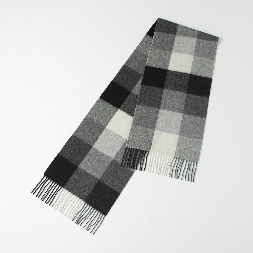 カシミヤ100％ ブロックチェックマフラー レディース 女性 高級 上質 おしゃれ 冬 防寒 小物 暖かい コンパクト 洗える マフラー スカーフ類 婦人雑貨 AR2583