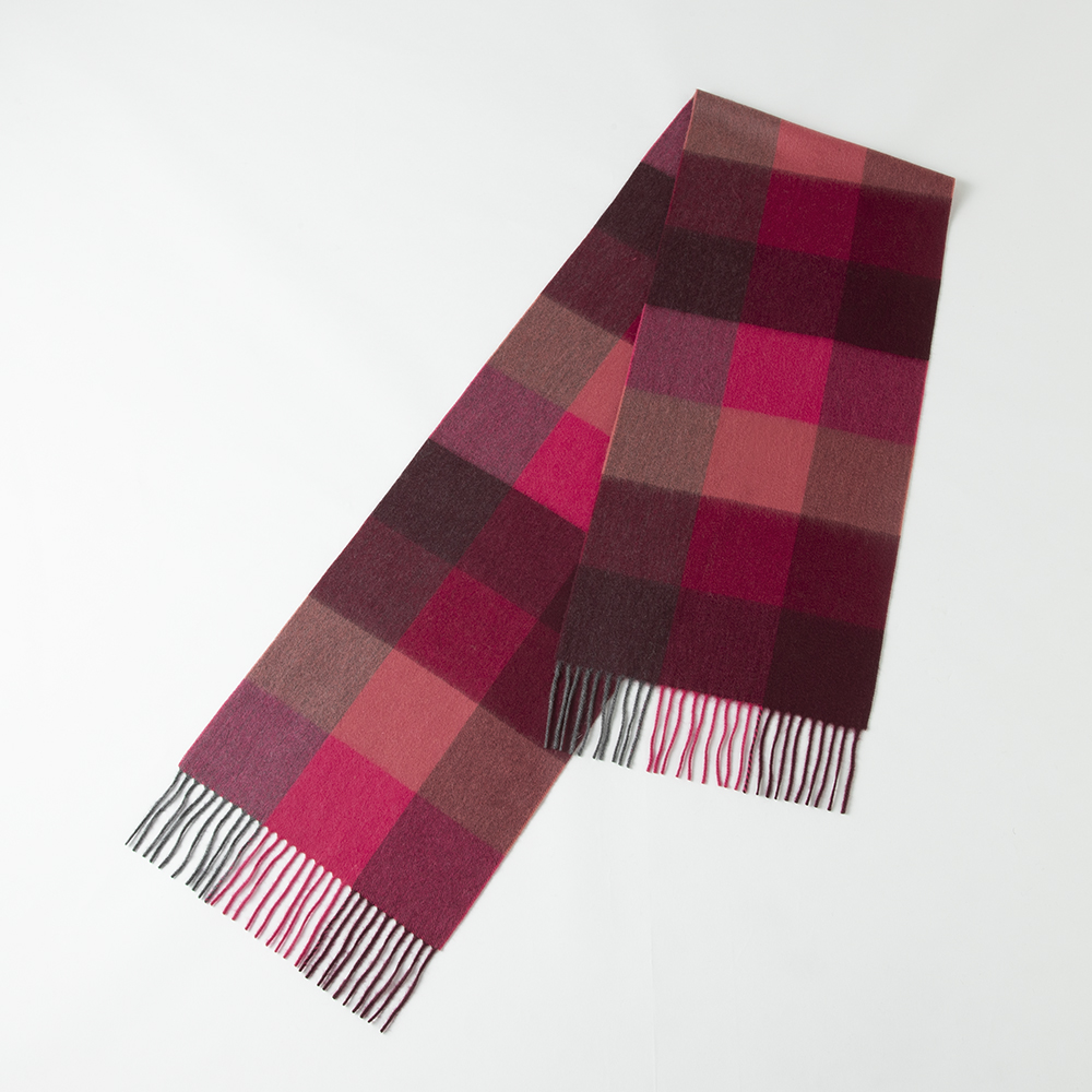 カシミヤ100％ ブロックチェックマフラー レディース 女性 高級 上質 おしゃれ 冬 防寒 小物 暖かい コンパクト 洗える マフラー スカーフ類 婦人雑貨 AR2583