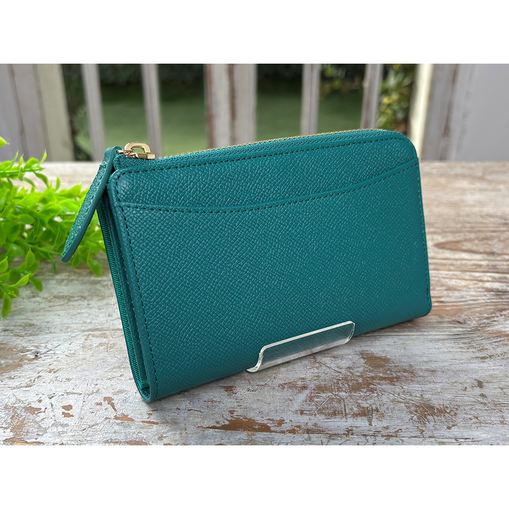 牛革ミドルウォレット 財布 レディース 長財布 小さめ 薄い コンパクト L字ファスナー L字 カード 入れ 多い 小銭入れ 革 シボ加工 シンプル 上品 おしゃれ 大人可愛い 婦人雑貨 AR2674