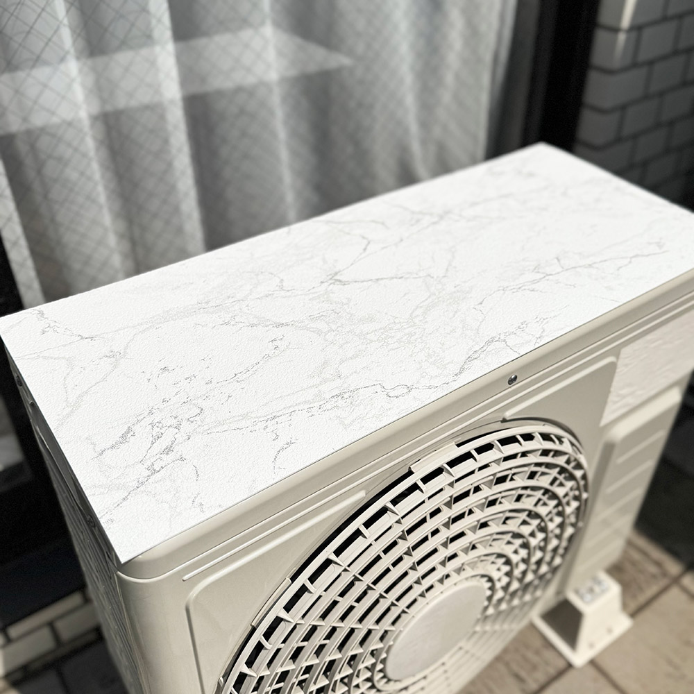 【ディノス限定】エアコン室外機用遮熱シートDX（大理石調） おトクな2台分 遮熱シート エアコン 室外機 マグネット エアコン室外機カバー 日よけ エアコン室外機 日除け カバー 遮熱パネル 保護カバー 夏用 夏 暑さ対策 生活雑貨 アイディア便利グッズ AR2747