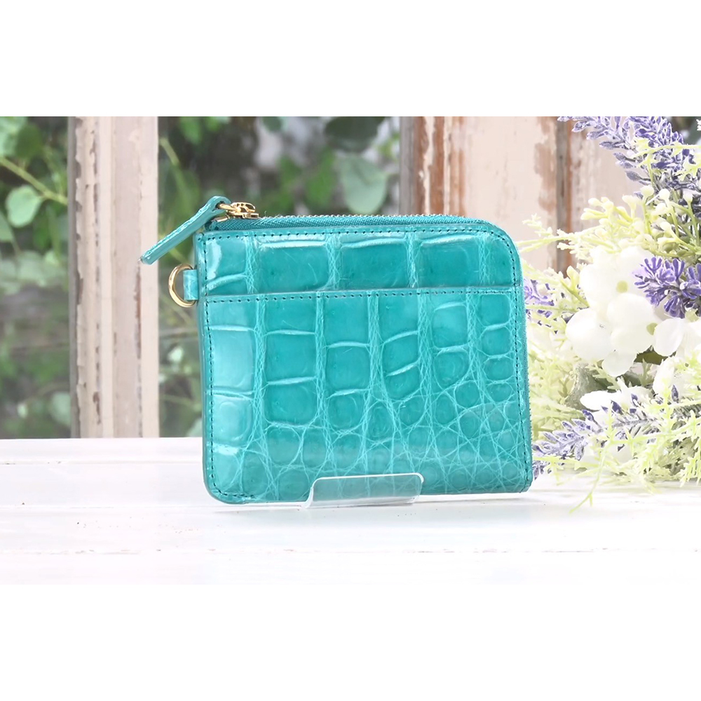 イタリアZUMA社クロコ コンパクト財布 ミニ財布 レディース クロコダイル 財布 コンパクト L字 小さい クロコ 小さい財布 サブ財布 ミニウォレット 高級 エレガント 旅行 結婚式 パーティ 二次会 婦人雑貨 AR2774