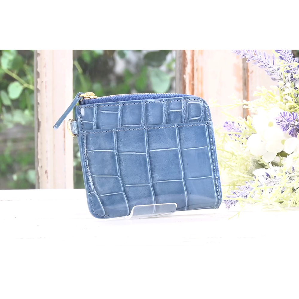 イタリアZUMA社クロコ コンパクト財布 ミニ財布 レディース クロコダイル 財布 コンパクト L字 小さい クロコ 小さい財布 サブ財布 ミニウォレット 高級 エレガント 旅行 結婚式 パーティ 二次会 婦人雑貨 AR2774