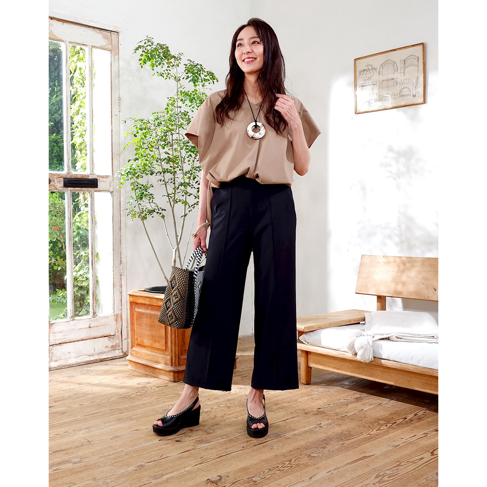 ARIKI すっきりセミワイドパンツ パンツ 婦人ファッション AR2976