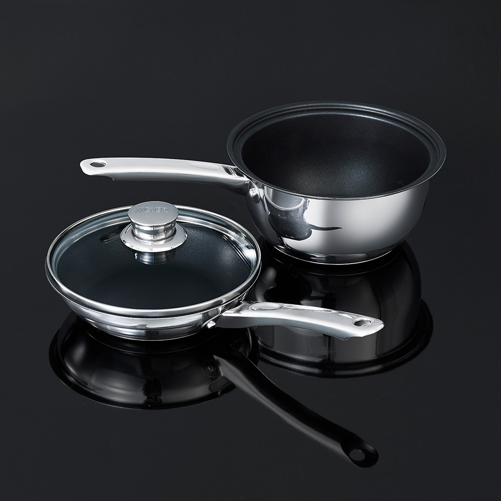 新品マイヤーサーキュロンフライパン3点セット25cm＆16cm＆16cmガラス