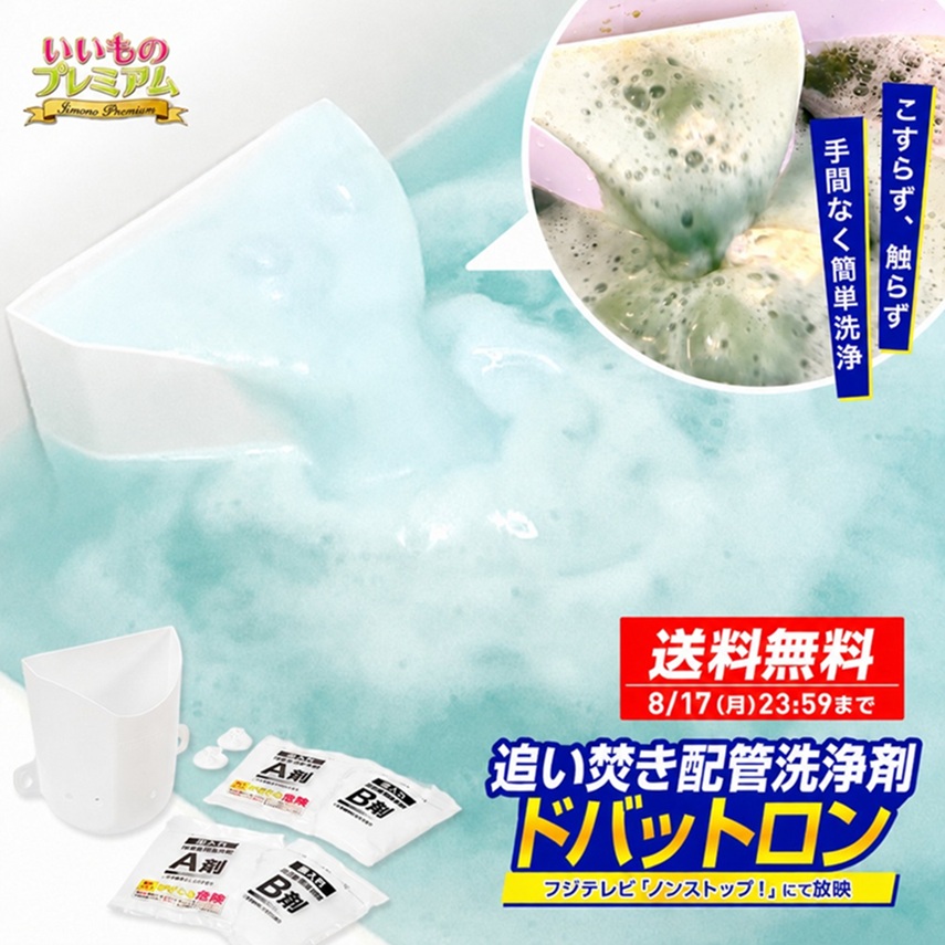 追い焚き配管洗浄剤 ドバットロン by ナイアガラーン 風呂釜洗浄剤 追い焚き 配管洗浄 配管洗浄剤 風呂釜 洗浄 掃除洗剤 お風呂 洗剤 風呂掃除 配管掃除 浴槽 風呂 掃除 汚れ 雑菌 除去 除菌 簡単 石鹸 ハウスキーピング 送料無料 AR2811